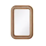 Brinley Rattan Rectangular Boho Wall Mirror for Wall Decor in white background